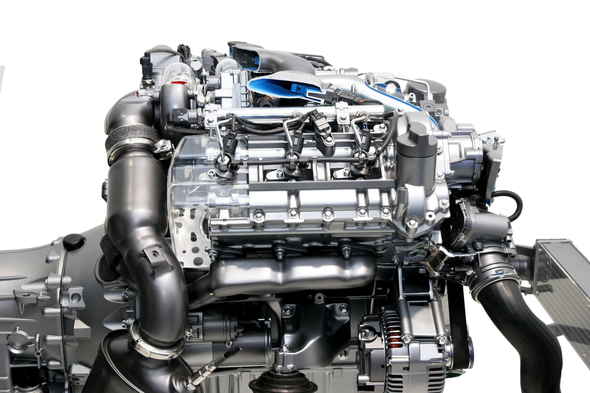 A clean engine separated from a vehicle